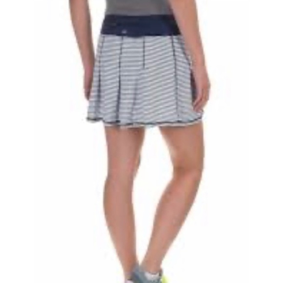 Kyodan Black & White Striped Mid Rise Athletic Skort Pull On Elastic Waist Large - Picture 6 of 9